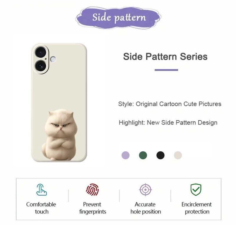 Futerały iPhone 17 Etui Na Telefon Płynny Silikon Angry Cat