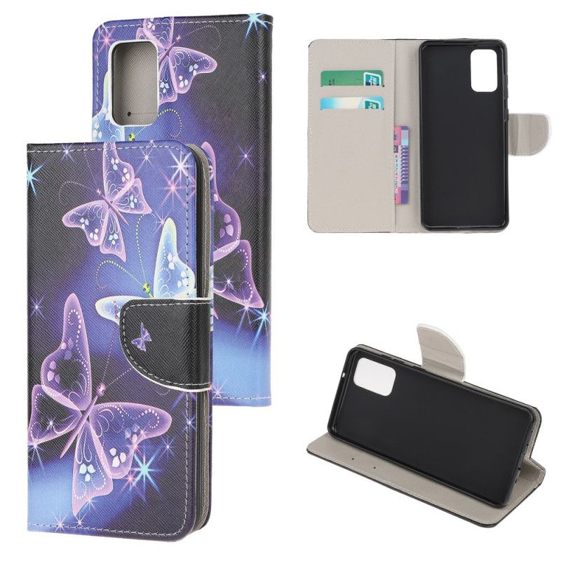 Etui Folio Samsung Galaxy S20 Fioletowy Jasnoniebieski Motyl Królewski