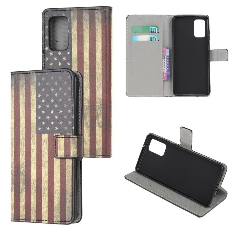 Etui Folio Samsung Galaxy S20 Flaga Amerykańska Etui Ochronne