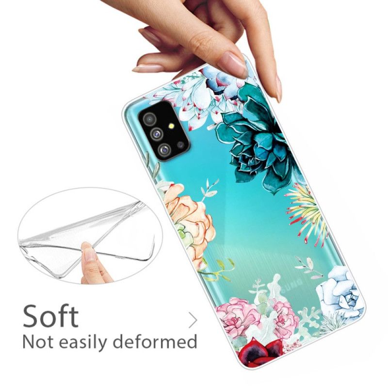 Etui Samsung Galaxy S20 Przezroczyste Kwiaty Akwarelowe