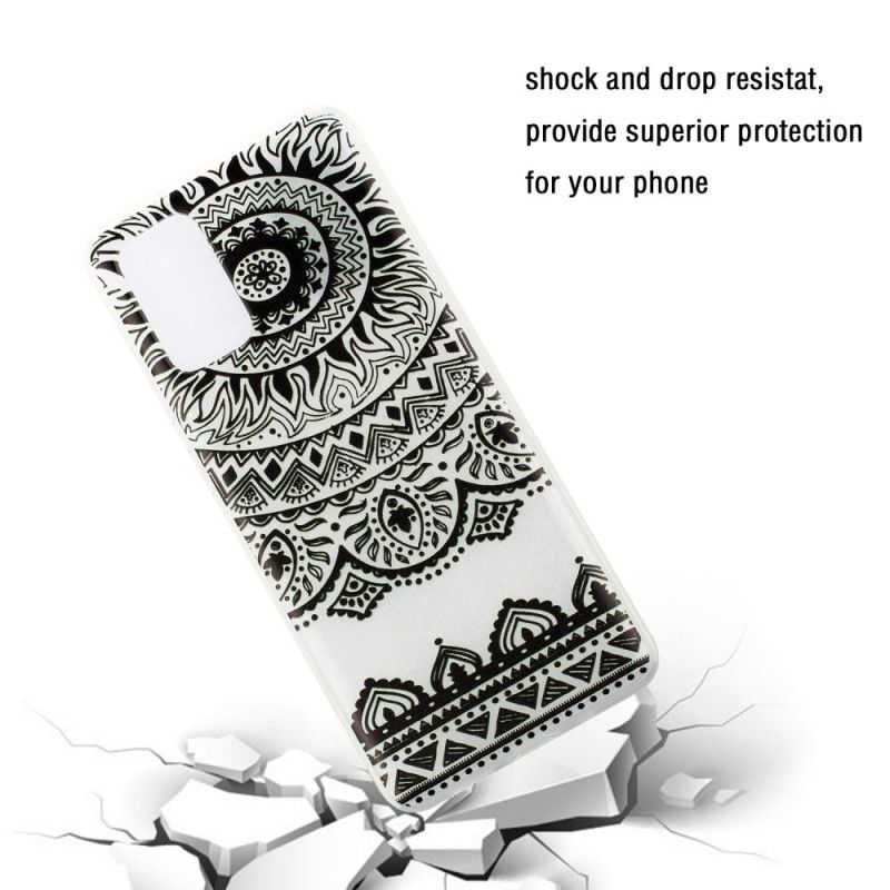 Etui Samsung Galaxy S20 Zielony Czarny Przezroczysta Mandala Kwiatowa