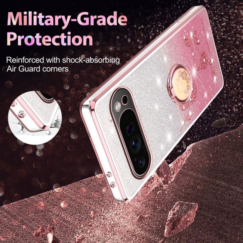 Etui Do Google Pixel 10 Pro Xl Uchwyt Na Pierścionek Z Kryształkami Kadem