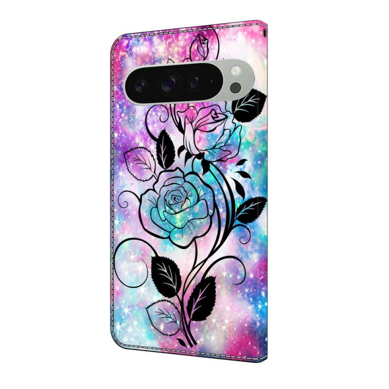 Etui Folio Do Google Pixel 10 Pro Xl Różowo-niebieski Wzór