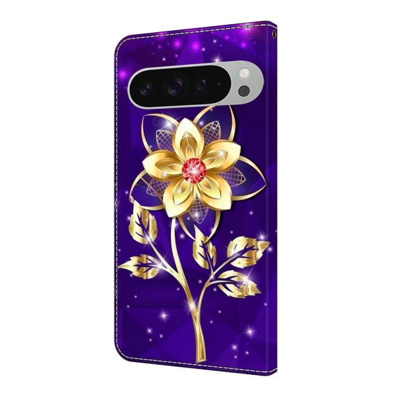 Etui Folio Do Google Pixel 10 Pro Xl Złoty Kwiat