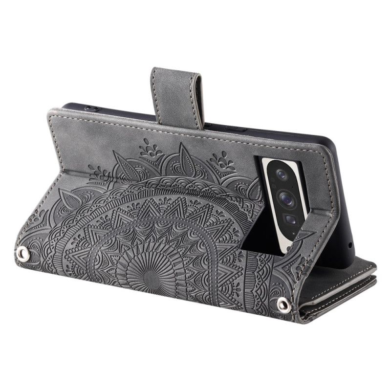 Etui Folio Google Pixel 10 Pro Xl Portfel W Efekt Zamszu W Mandali Etui Ochronne