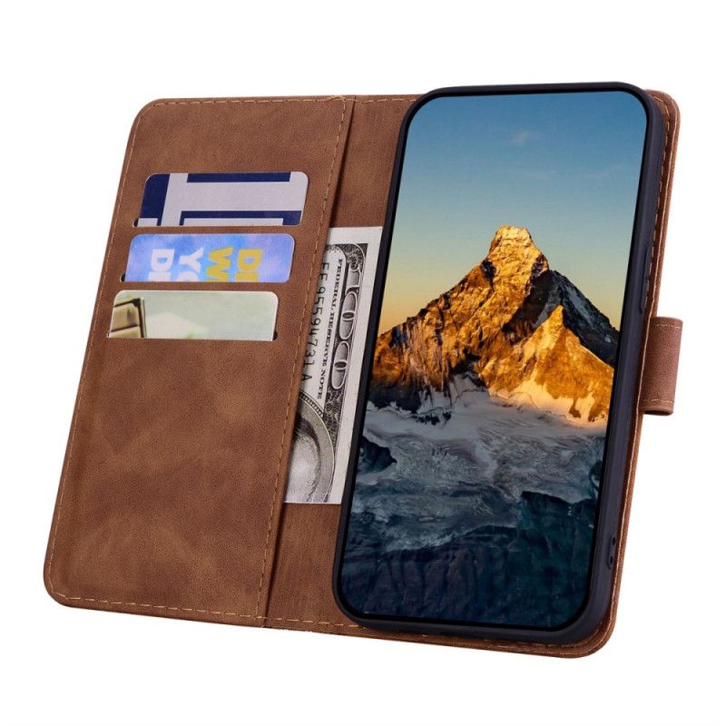 Skórzany Futerał Google Pixel 10 Pro Xl Etui Na Telefon Nadruk Z Kwiatową Mandalą