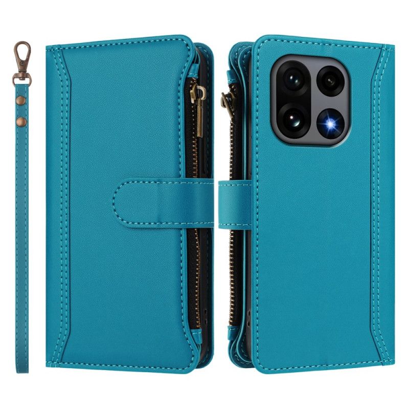 Etui Folio Do Oneplus 15 Portfel Z 9 Przegródkami Na Karty I Paskiem