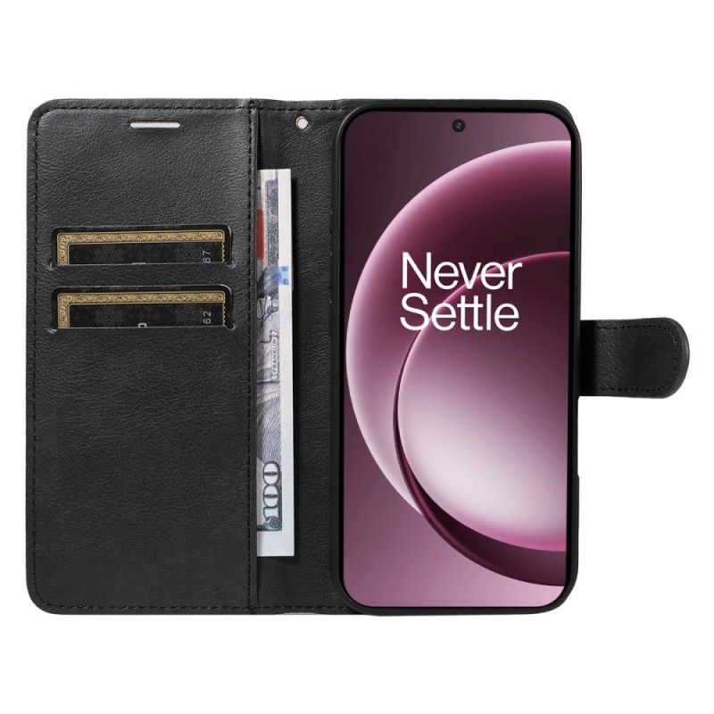 Etui Folio Oneplus 15 Gładka Skóra Ekologiczna Etui Ochronne
