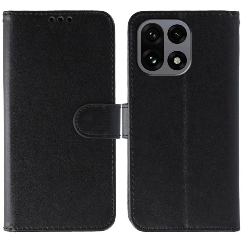 Etui Folio Oneplus 15 Gładki Sztuczny Materiał Skóra