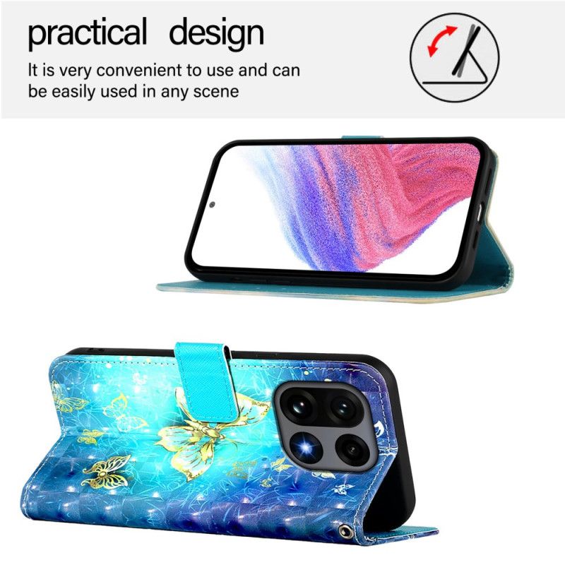 Etui Folio Oneplus 15 Złote Motyle Etui Ochronne