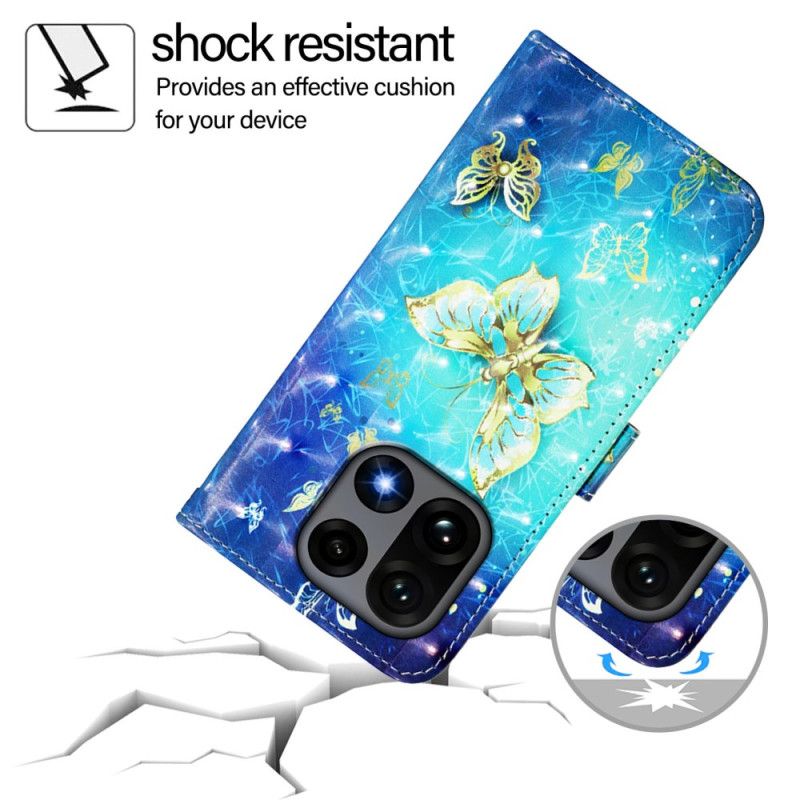 Etui Folio Oneplus 15 Złote Motyle Etui Ochronne