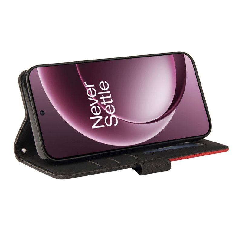 Skórzany Futerał Oneplus 15 Etui Na Telefon Dwukolorowa Falowana Tekstura