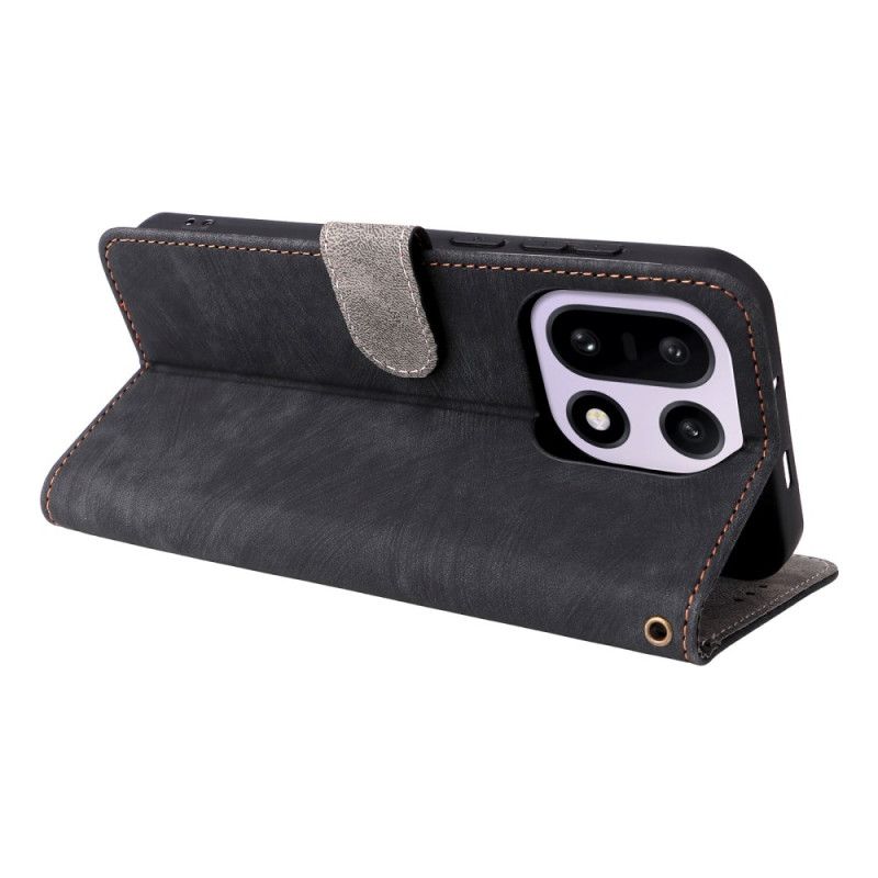 Skórzany Futerał Oneplus 15 Etui Na Telefon Efekt Zamszu Z Paskiem