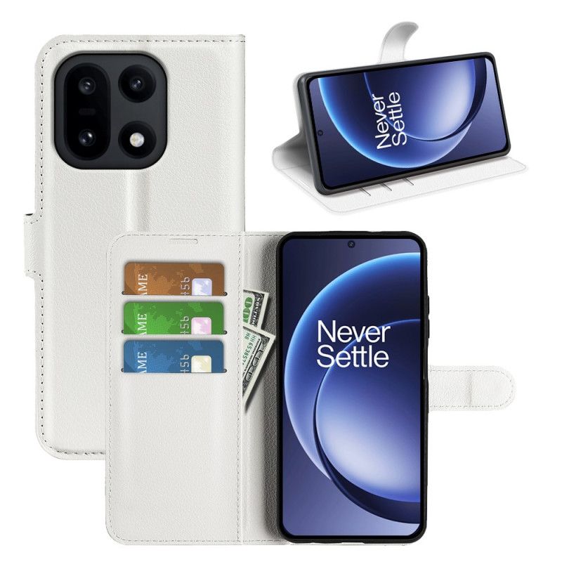 Skórzany Futerał Oneplus 15 Etui Na Telefon Liczi Ze Sztucznej Skóry