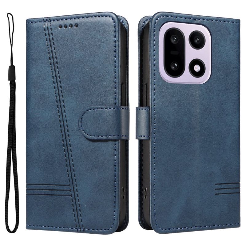 Skórzany Futerał Oneplus 15 Etui Na Telefon Linie W Kształcie Litery T