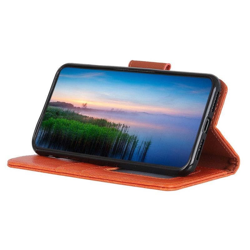 Etui Folio Samsung Galaxy A02s Czerwony Czarny Dwoina Ze Skóry Nappa Etui Ochronne