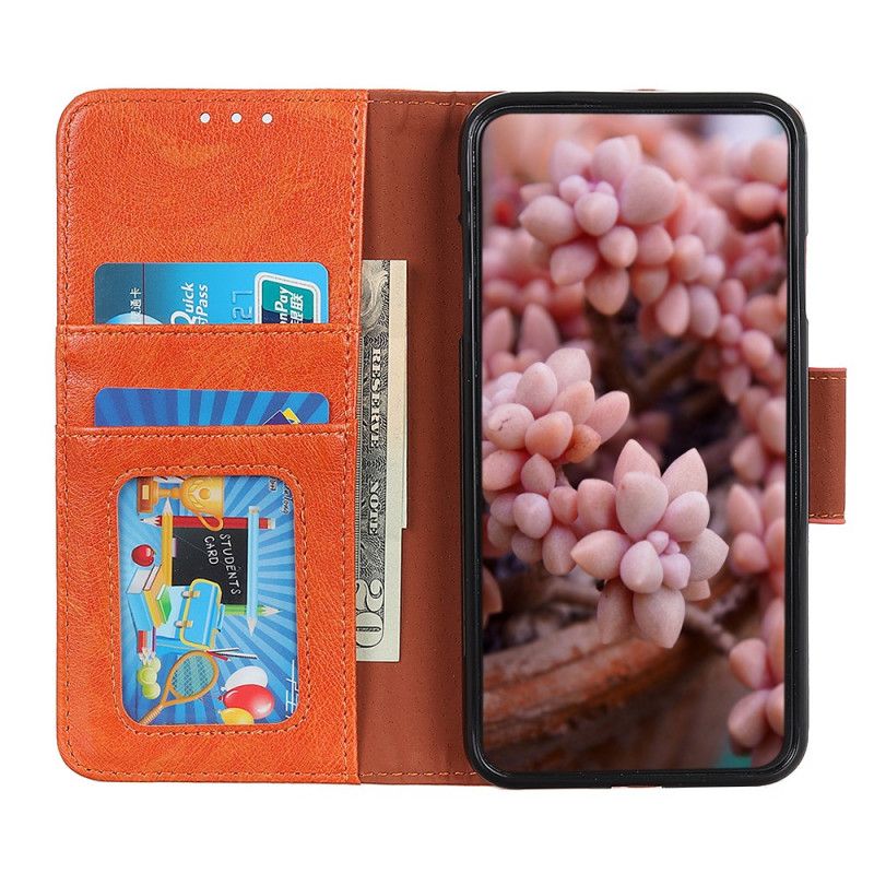 Etui Folio Samsung Galaxy A02s Czerwony Czarny Dwoina Ze Skóry Nappa Etui Ochronne