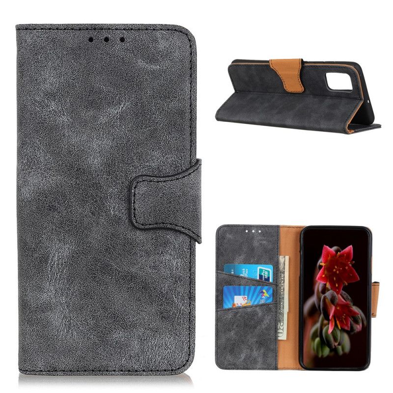 Etui Folio Samsung Galaxy A02s Czerwony Szary Dwustronna Klapka Magnetyczna