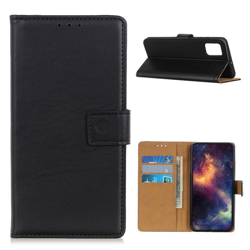 Etui Folio Samsung Galaxy A02s Granatowy Czarny Prosta Imitacja Skóry