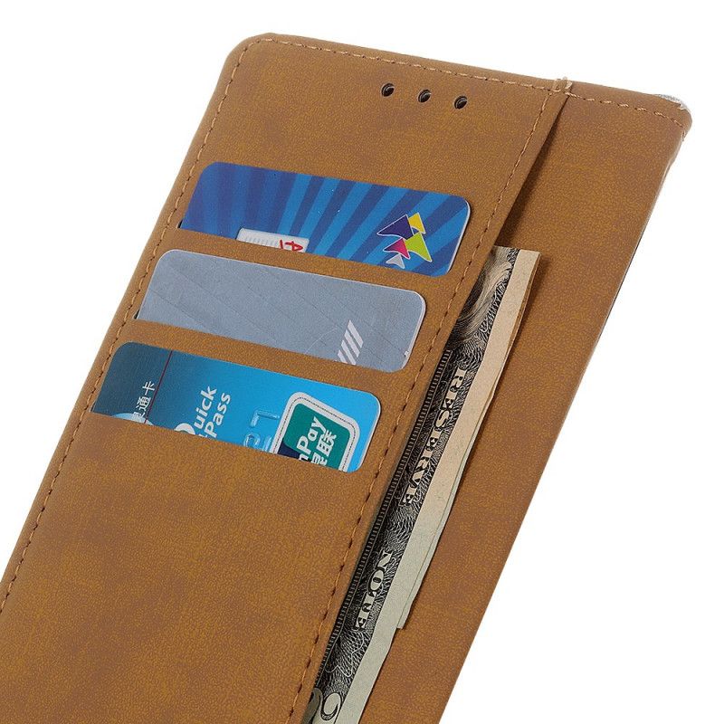 Etui Folio Samsung Galaxy A02s Granatowy Czarny Prosta Imitacja Skóry