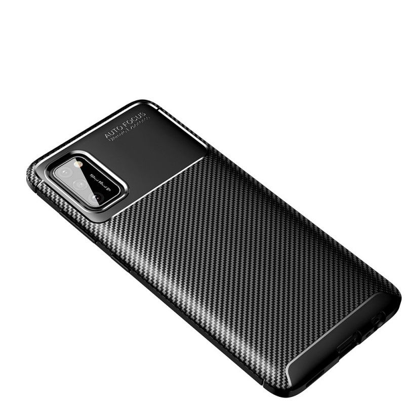 Etui Samsung Galaxy A02s Granatowy Czarny Elastyczna Tekstura Włókna Węglowego