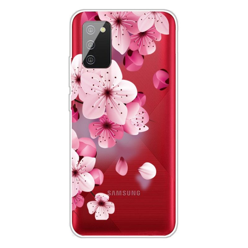 Etui Samsung Galaxy A02s Małe Różowe Kwiaty