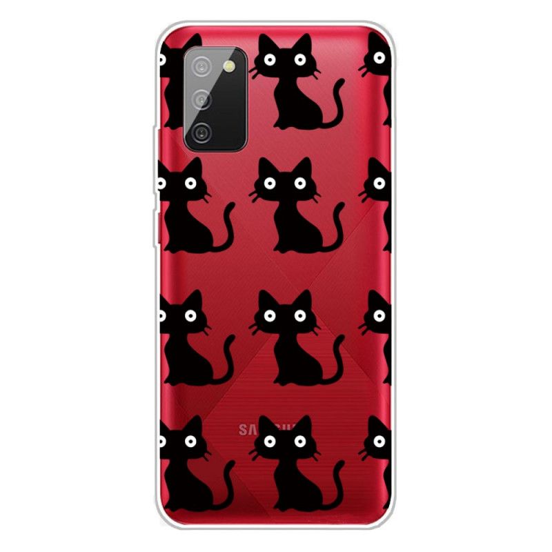 Etui Samsung Galaxy A02s Wiele Czarnych Kotów