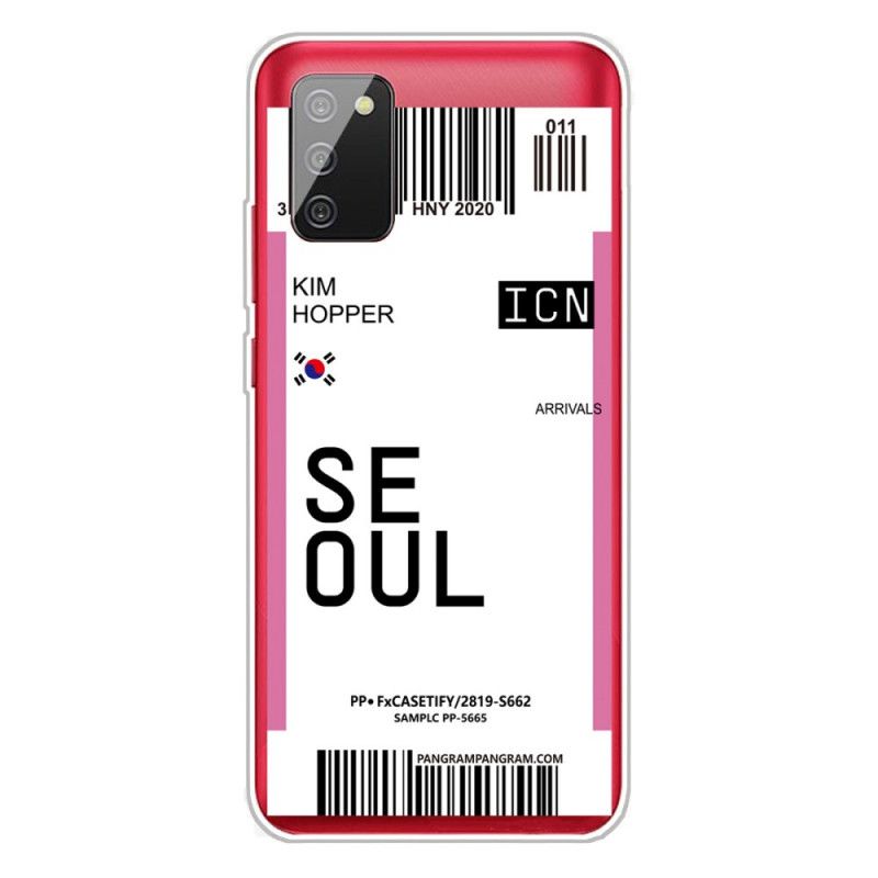 Futerały Samsung Galaxy A02s Różowy Magenta Etui na Telefon Karta Pokładowa Do Seulu