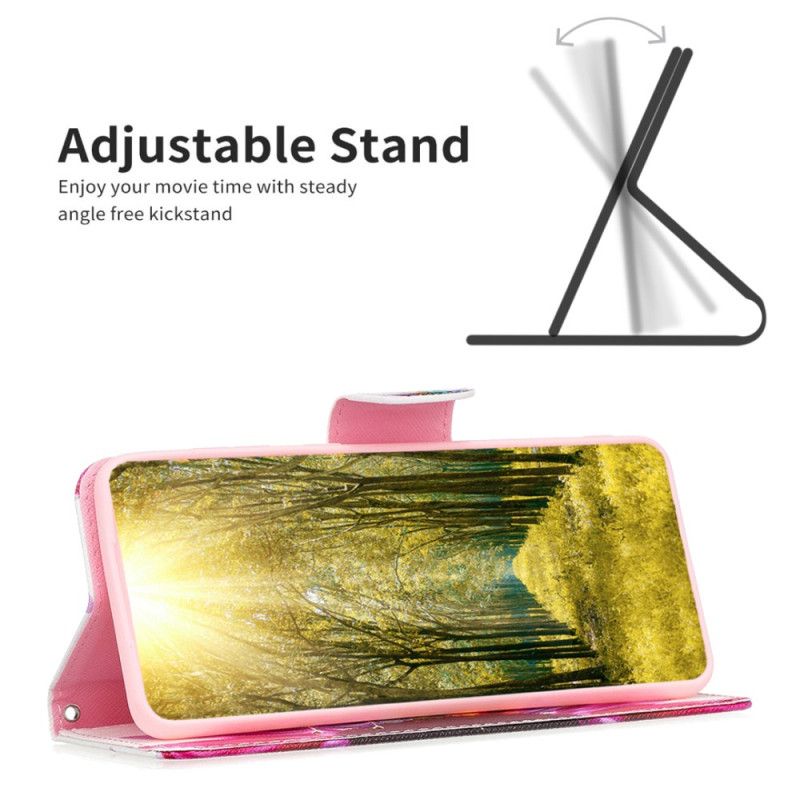 Etui Folio Xiaomi Redmi Note 13 Pro 4g Akwarela Kwiat Etui Ochronne