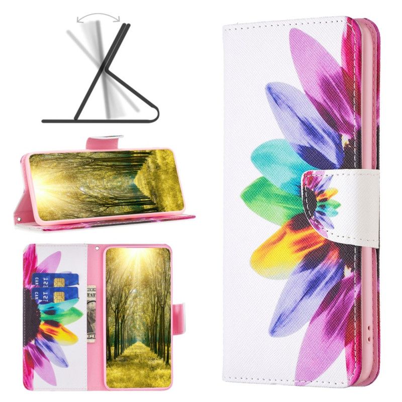 Etui Folio Xiaomi Redmi Note 13 Pro 4g Akwarela Kwiat Etui Ochronne