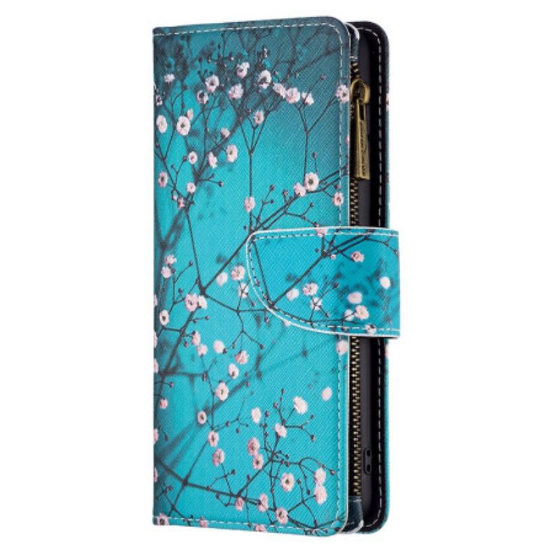 Etui Folio Xiaomi Redmi Note 13 Pro 4g Portfel W Gałązki Kwiatowe Z Paskiem