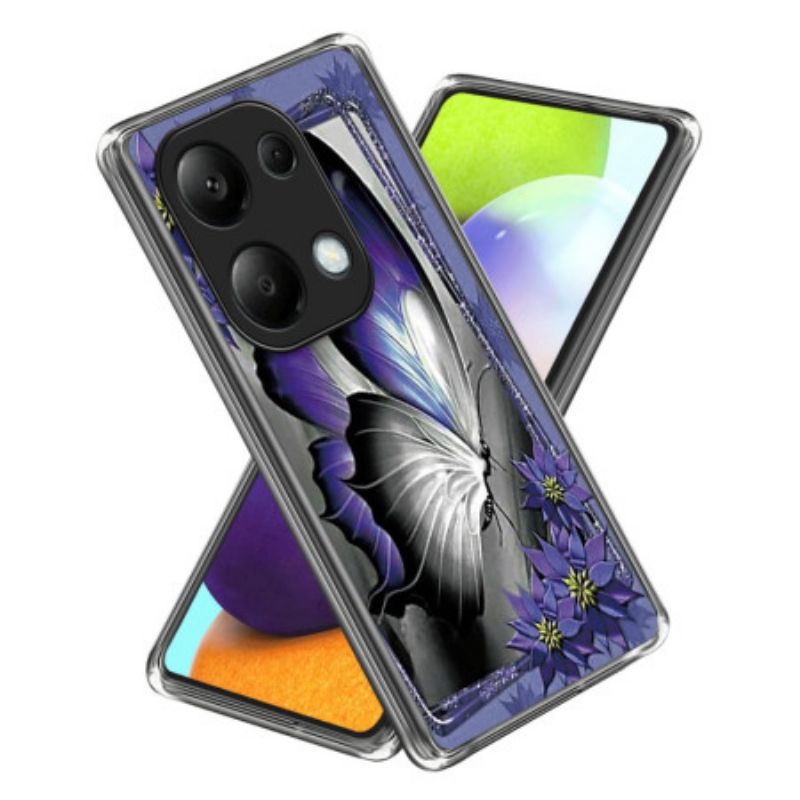 Etui Xiaomi Redmi Note 13 Pro 4g Fioletowy Motyl Etui Ochronne