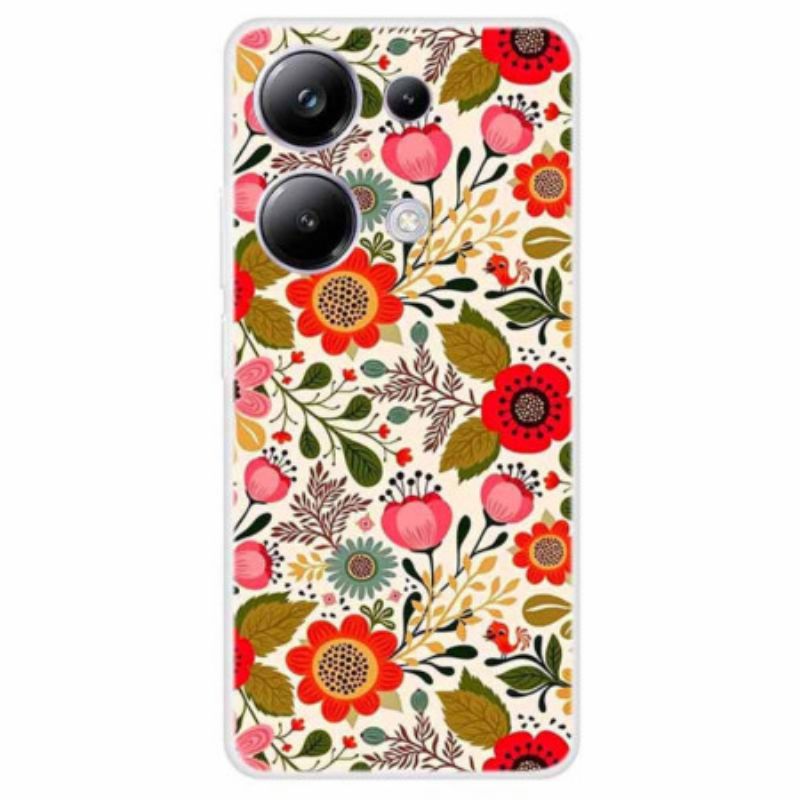 Etui Xiaomi Redmi Note 13 Pro 4g Kolorowe Kwiaty Etui Ochronne