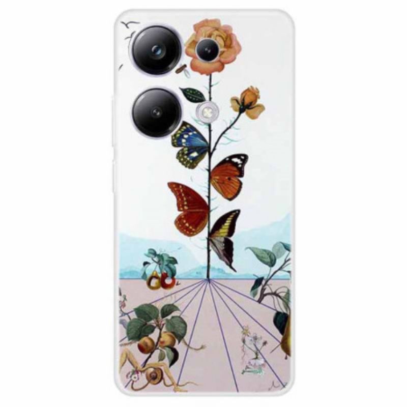 Etui Xiaomi Redmi Note 13 Pro 4g Kwiaty Motyli Etui Ochronne