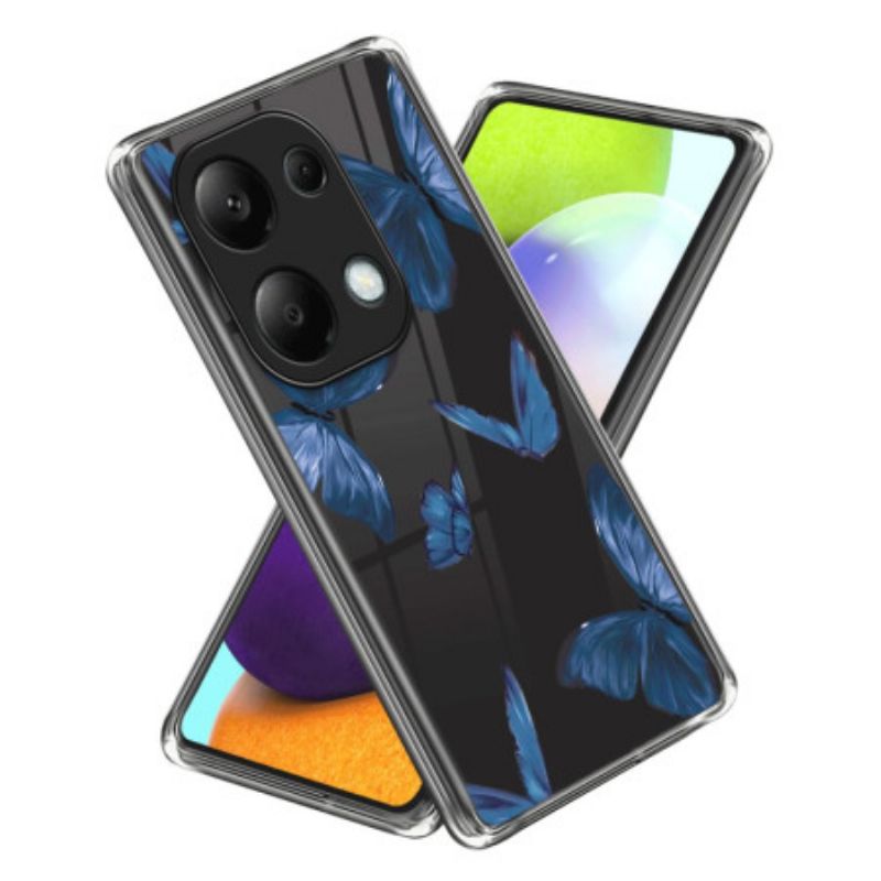 Etui Xiaomi Redmi Note 13 Pro 4g Niebieskie Motyle Etui Ochronne