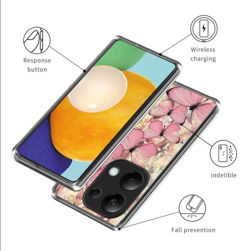 Futerały Xiaomi Redmi Note 13 Pro 4g Etui Na Telefon Różowe Motyle