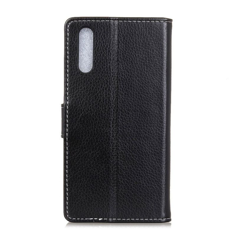 Etui Folio Sony Xperia L4 Czarny Zszyta Sztuczna Skóra W Stylu Retro Etui Ochronne