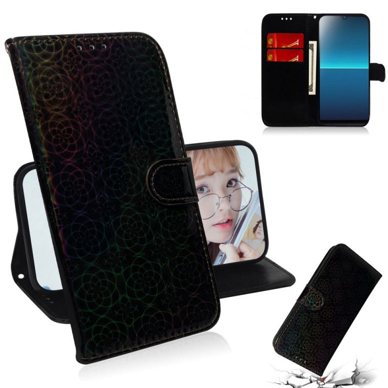 Etui Folio Sony Xperia L4 Szary Czarny Czysty Kolor