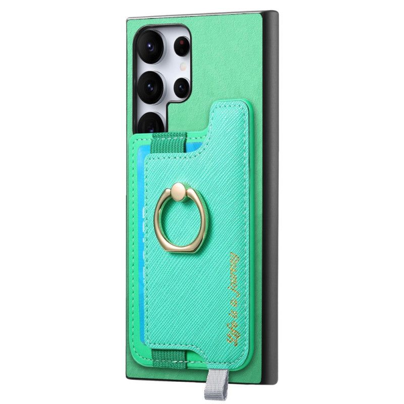 Etui Do Samsung Galaxy S25 Ultra 5g Odpinany Magnetyczny Uchwyt Na Karty W Stylu Zamszu