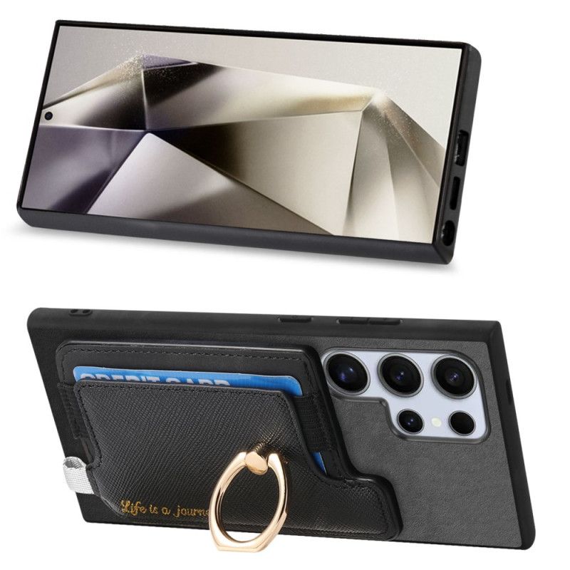 Etui Do Samsung Galaxy S25 Ultra 5g Odpinany Magnetyczny Uchwyt Na Karty W Stylu Zamszu