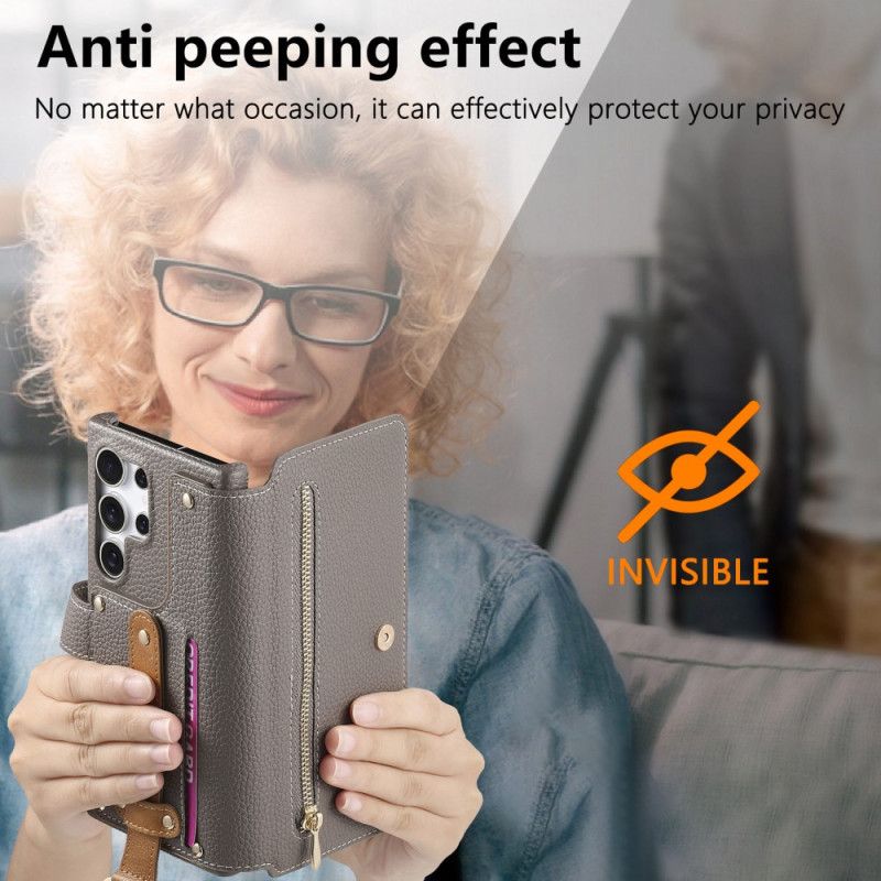 Etui Folio Do Samsung Galaxy S25 Ultra 5g Portfel Z Zabezpieczeniem Rfid Saszetką I Uchwytem Na Pierścionek