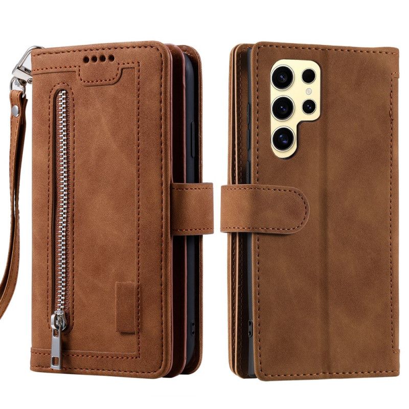 Etui Folio Do Samsung Galaxy S25 Ultra 5g Portfel Z Zamkiem Błyskawicznym