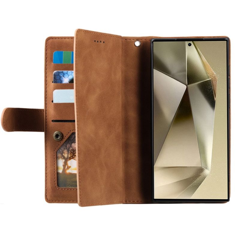 Etui Folio Do Samsung Galaxy S25 Ultra 5g Portfel Z Zamkiem Błyskawicznym