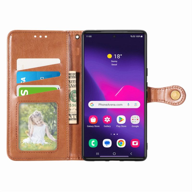 Etui Folio Do Samsung Galaxy S25 Ultra 5g Złote Zapięcie