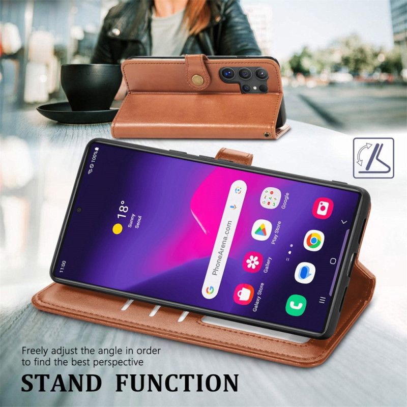 Etui Folio Do Samsung Galaxy S25 Ultra 5g Złote Zapięcie