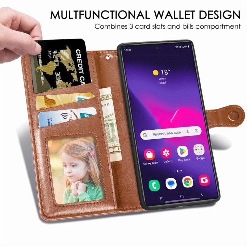 Etui Folio Do Samsung Galaxy S25 Ultra 5g Złote Zapięcie