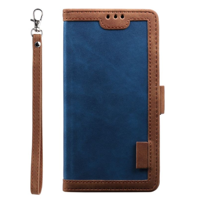 Etui Folio Samsung Galaxy S25 Ultra 5g Dwukolorowy Portfel Rfid Z Efektem Zamszu