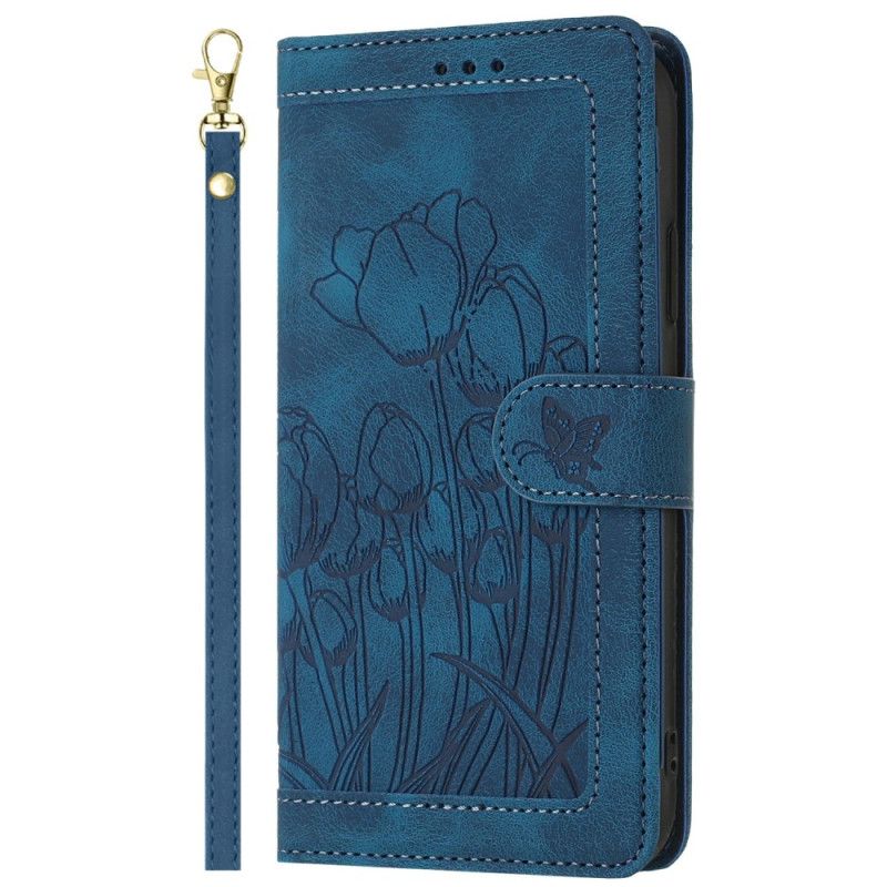 Etui Folio Samsung Galaxy S25 Ultra 5g Kwiatowy Efekt Skóry Etui Ochronne