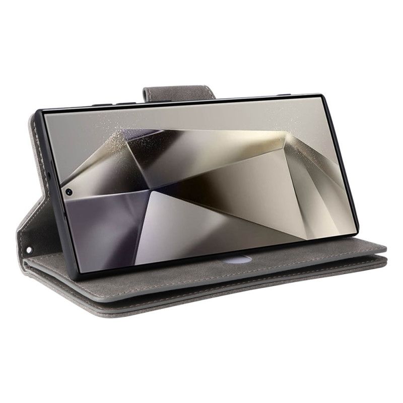 Etui Folio Samsung Galaxy S25 Ultra 5g Portfel Z Efektem Zamszu Z Paskiem Etui Ochronne