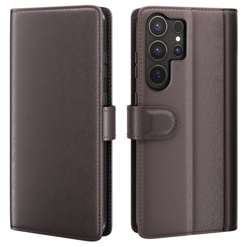 Etui Folio Samsung Galaxy S25 Ultra 5g Skóra Naturalna Etui Ochronne